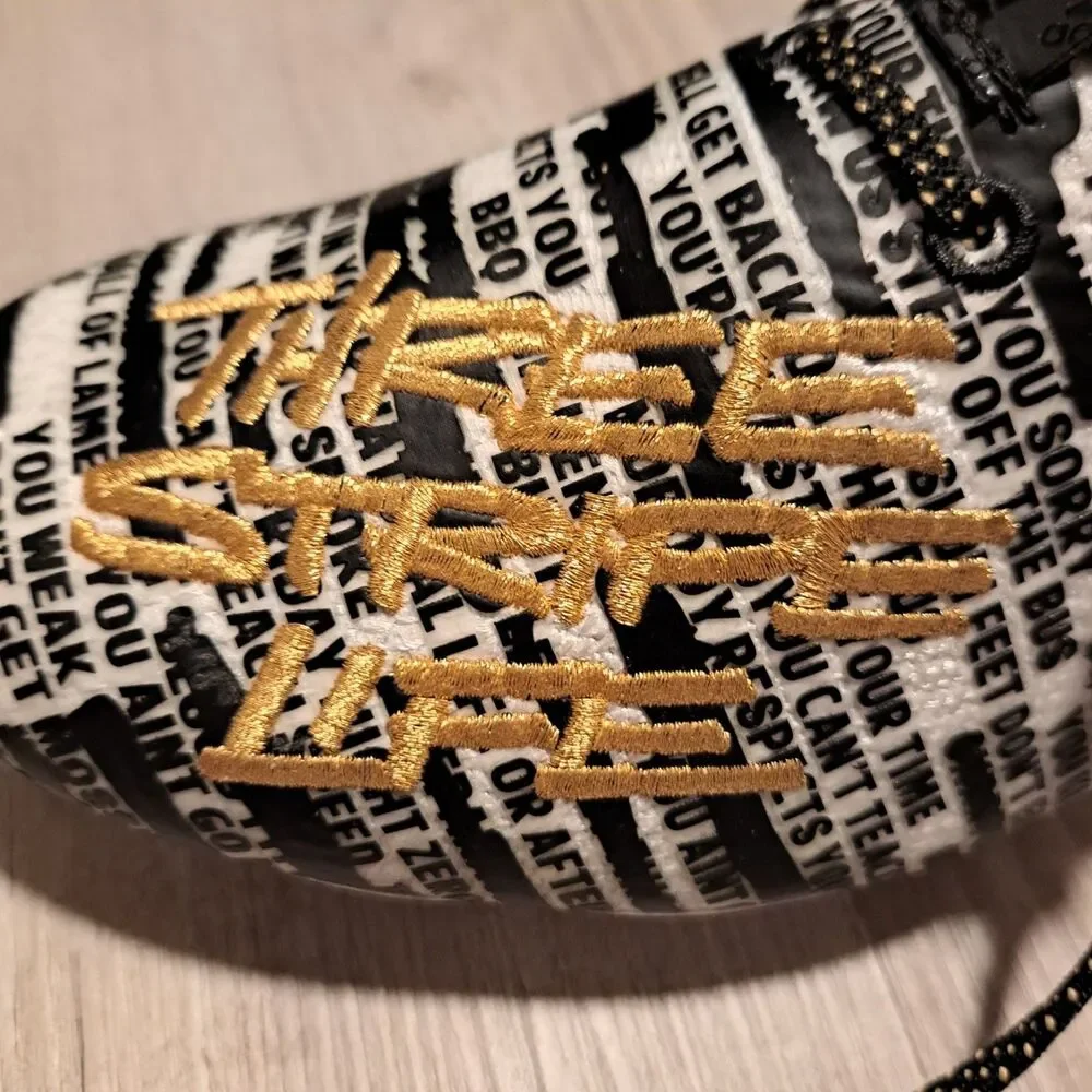 ADIDAS Adizero 8.0‎ White Black Metallic Gold Molded Football Cleats Size 10.5